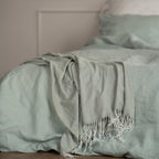 Natural linen bedding set - sage - Harmonia Linens