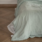 Natural linen bedding set - sage - Harmonia Linens