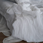 Natural linen bedding set - white - Harmonia Linens