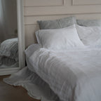 Natural linen bedding set - white - Harmonia Linens