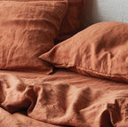 Natural linen duvet cover - Terrakota - Harmonia Linens