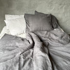 Natural linen duvet - dark gray - Harmonia Linens