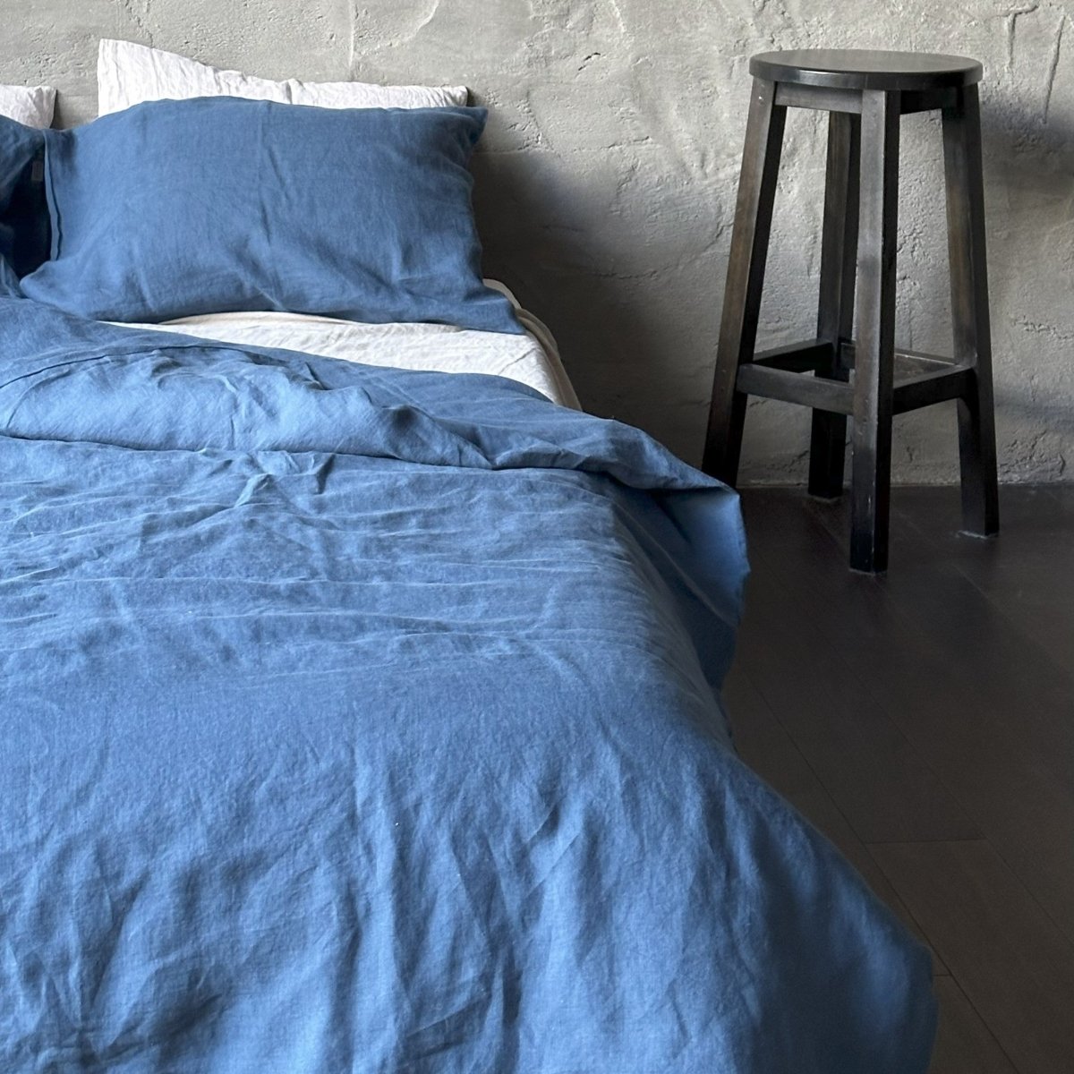 Natural linen duvet - Ocean Blue - Harmonia Linens