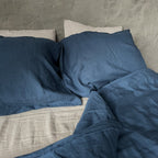 Natural linen duvet - Ocean Blue - Harmonia Linens