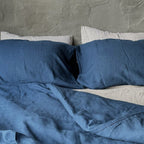 Natural linen duvet - Ocean Blue - Harmonia Linens