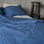 Natural linen duvet - Ocean Blue - Harmonia Linens
