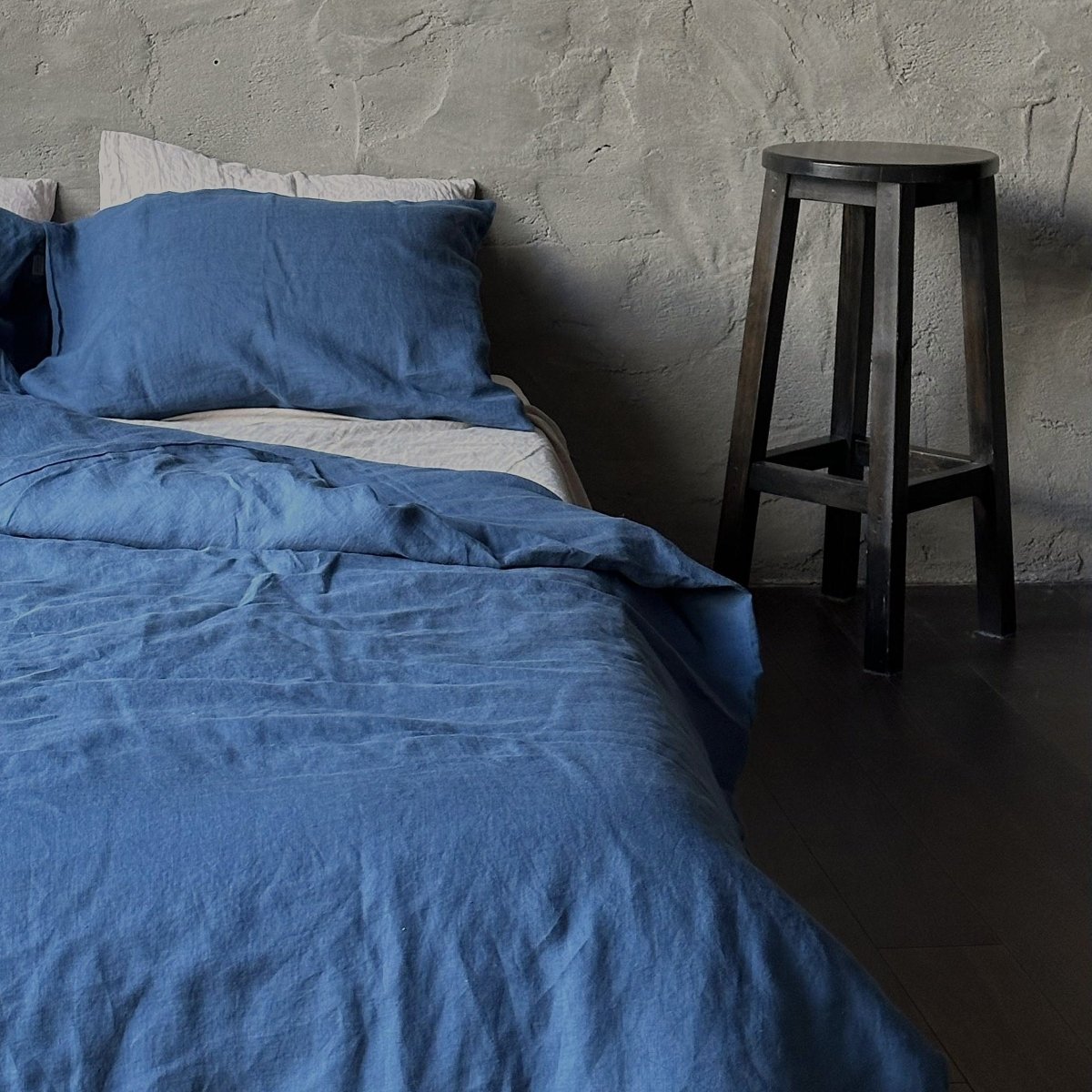 Natural linen duvet - Ocean Blue - Harmonia Linens