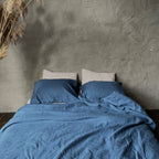 Natural linen duvet - Ocean Blue - Harmonia Linens