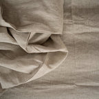 Natural Linen Fitted Sheet - natural - Harmonia Linens