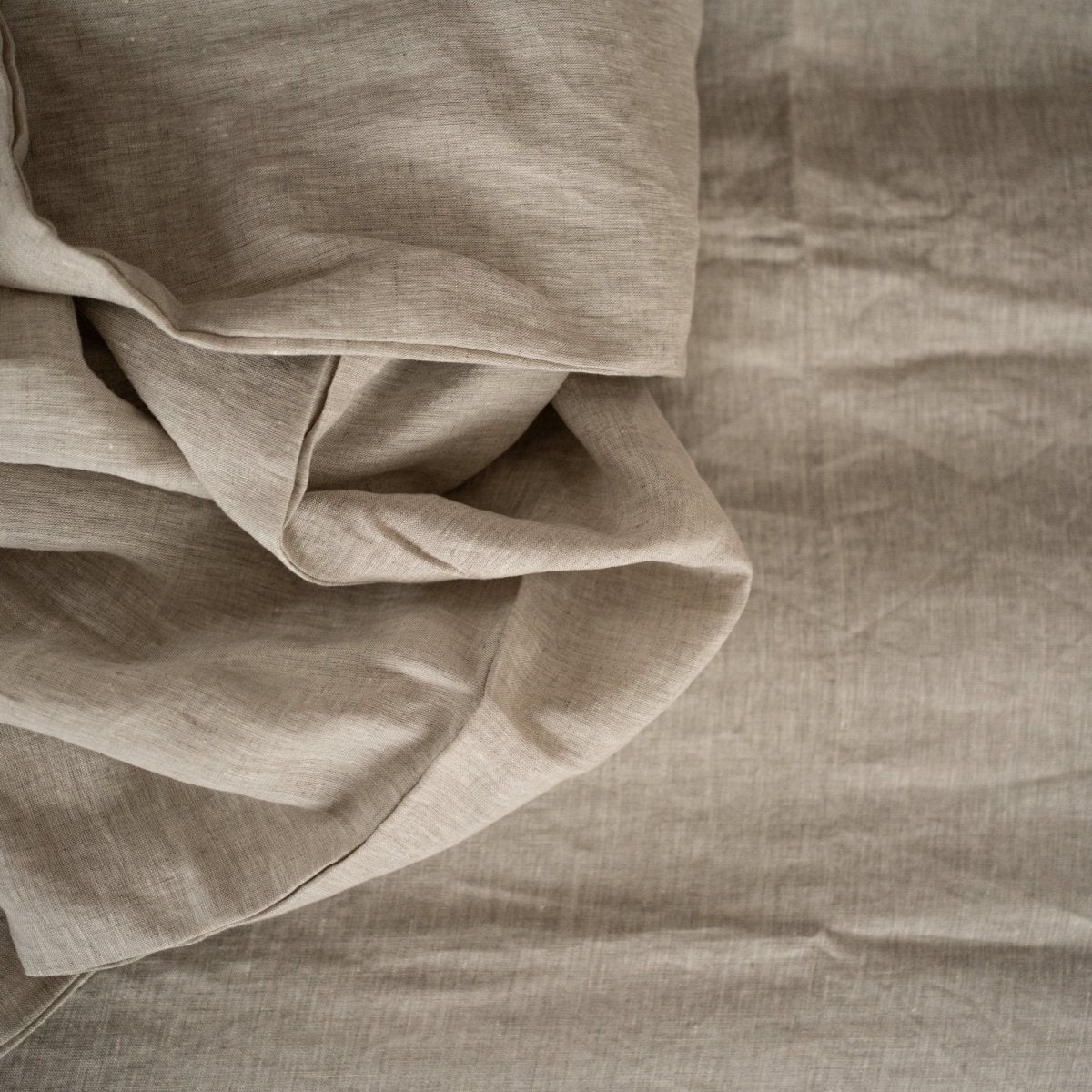 Natural Linen Fitted Sheet - natural - Harmonia Linens