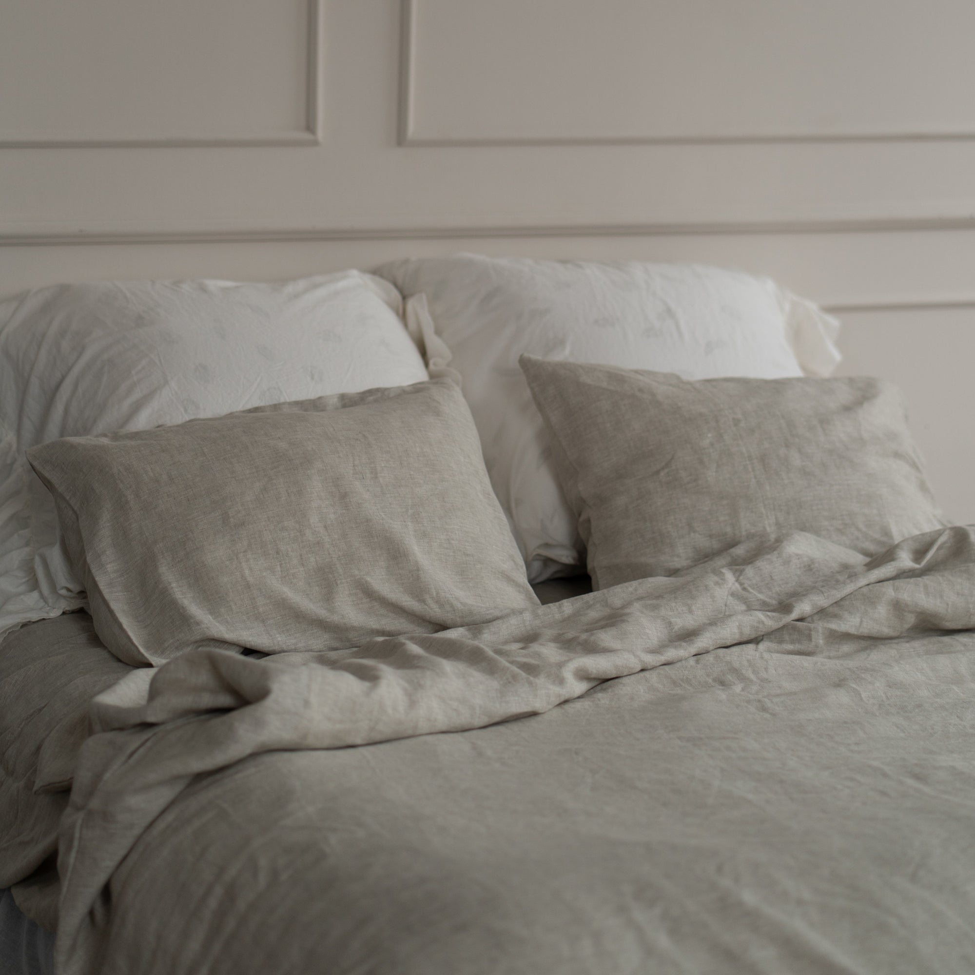 Natural linen bedding set - natural