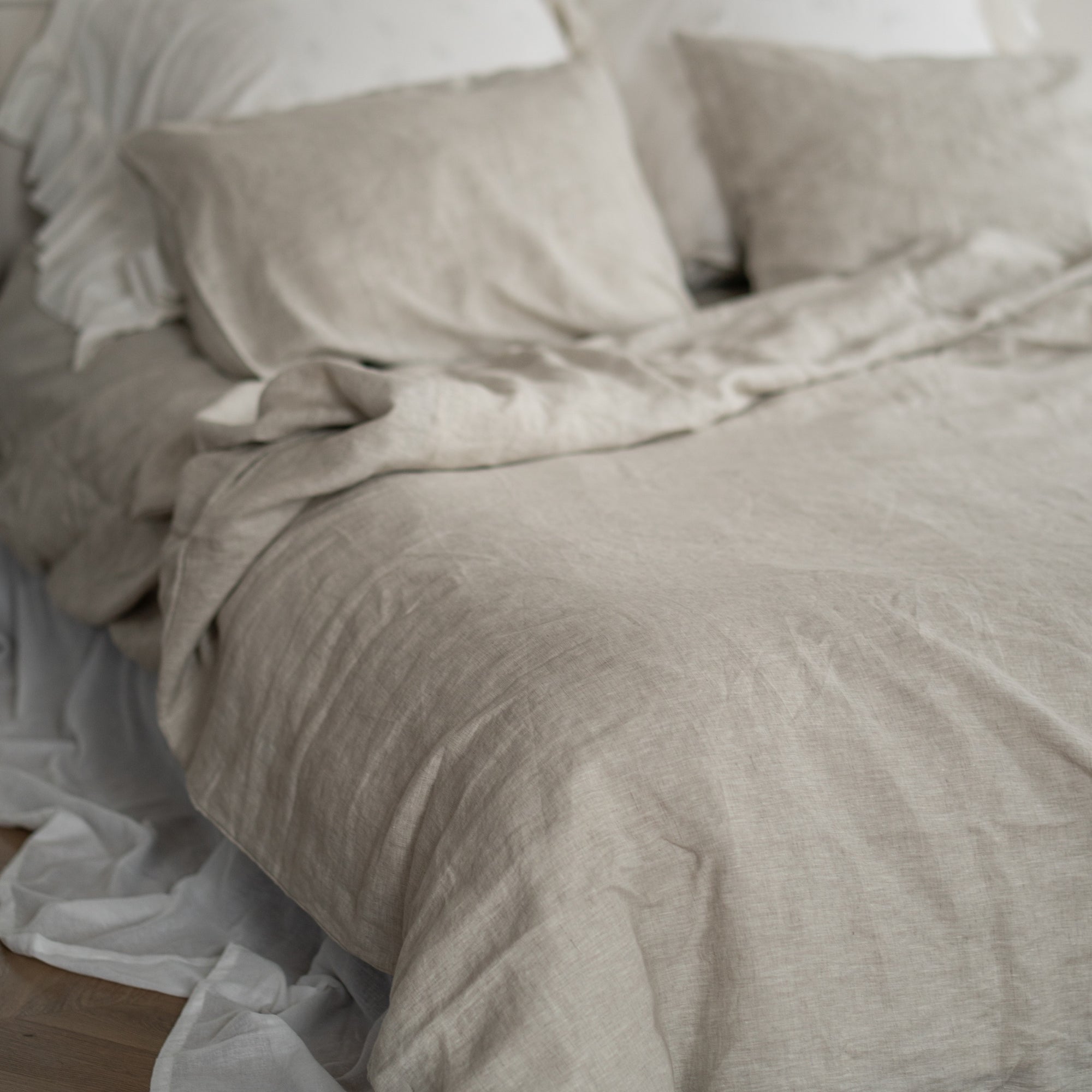Natural linen bedding set - natural