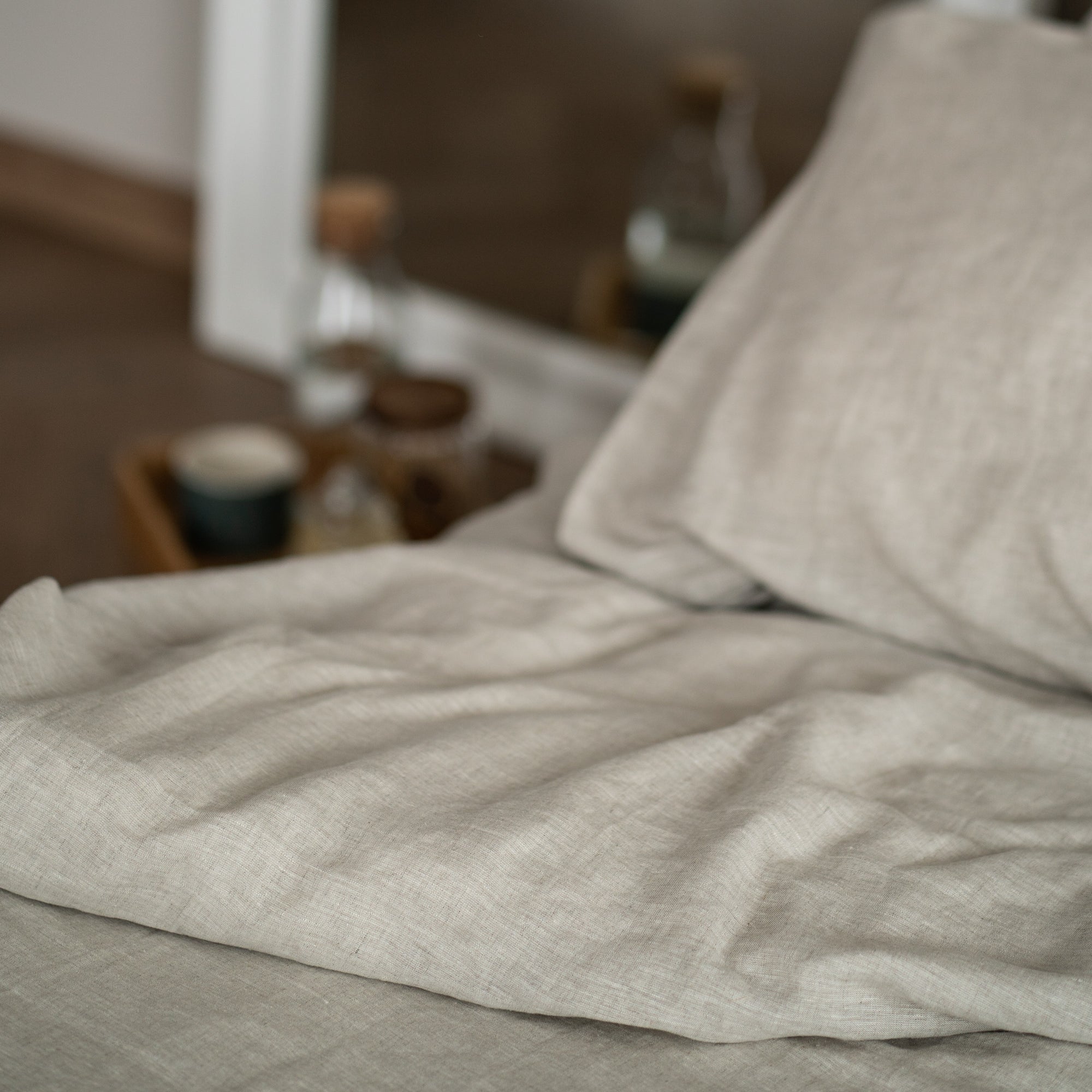 Natural linen bedding set - natural