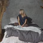 Short Sleeve Linen Shirt - Midnight Blue - Harmonia Linens