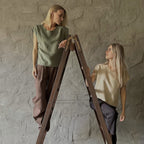 Short Sleeve Linen Shirt - Moss Green - Harmonia Linens