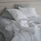 Natural linen bedding set - white