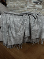 Wool & Bamboo Blend Blanket - Beige - Harmonia Linens