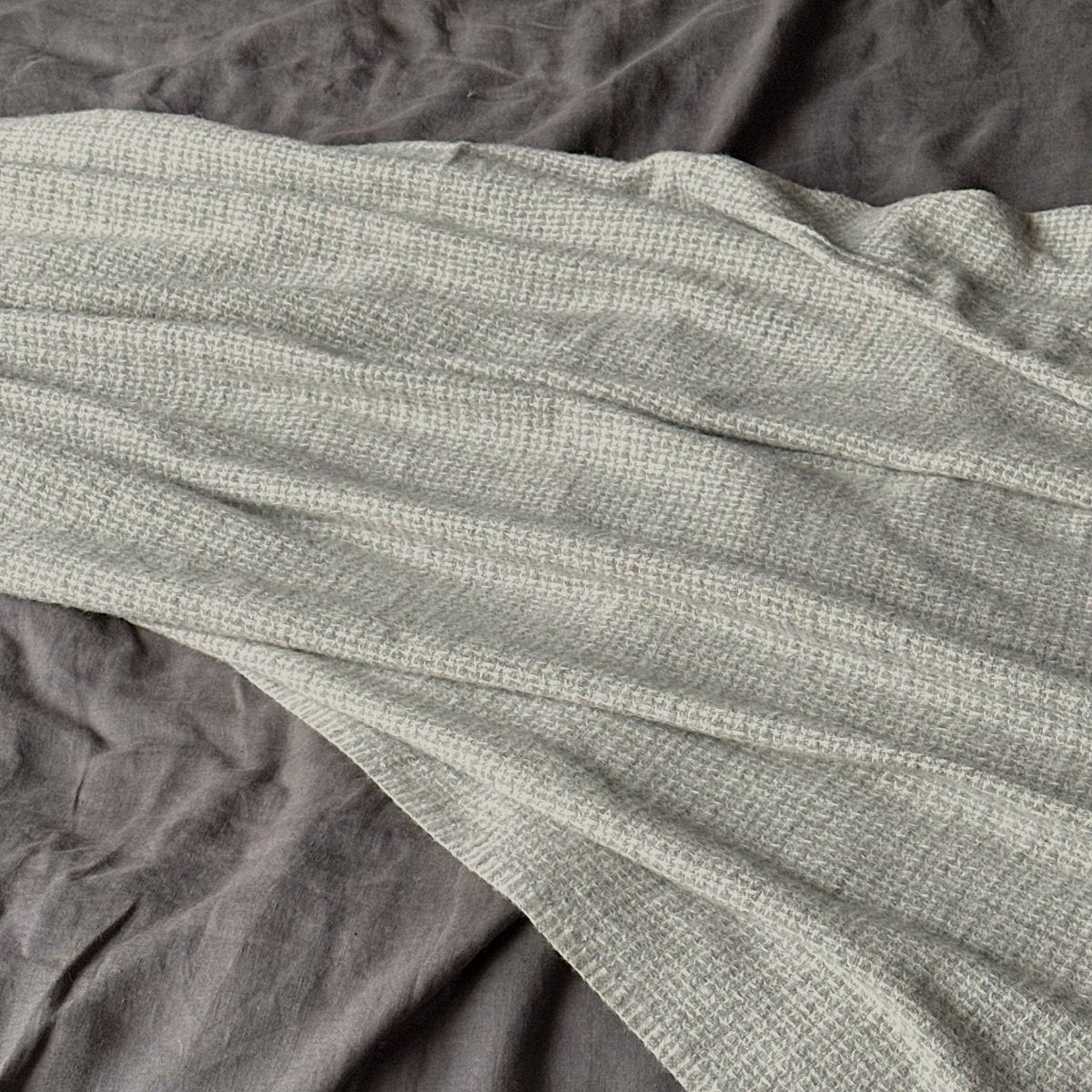 Wool & Bamboo Blend Blanket - Natural - Harmonia Linens